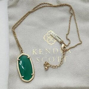 NWT Kendra Scott Gold Chain 'ELLE' Necklace Chalcedony Pendant